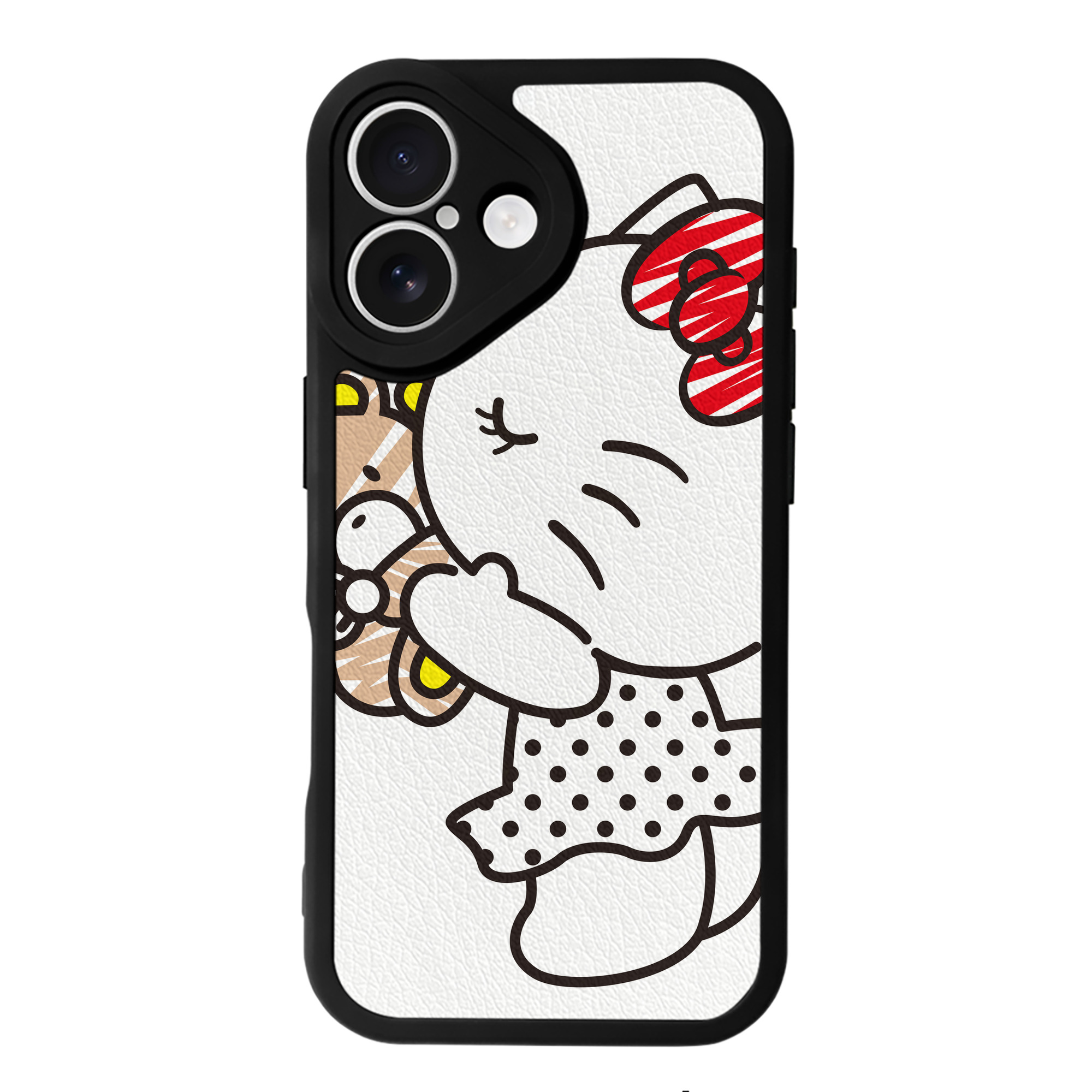 （画像用） Hello Kitty ハローキティ 【iPhone 16シリーズ対応】シリコンスマホケース（レザー調） 材質：シリコン